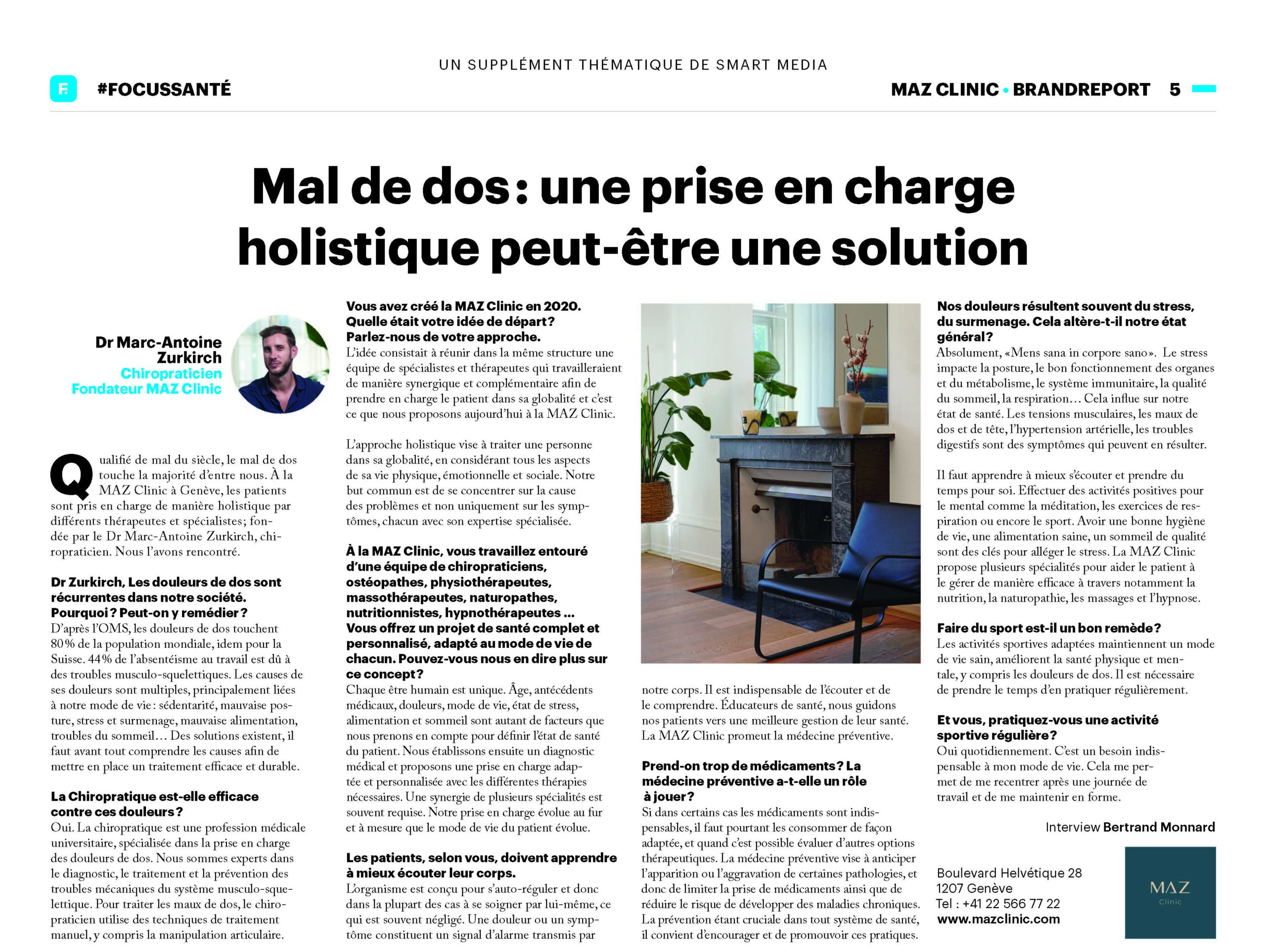 Article : Mal de dos